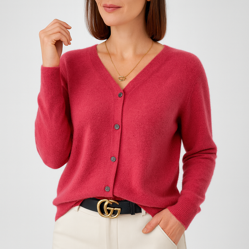 Gebreid vest met knoopsluiting en lange mouwen