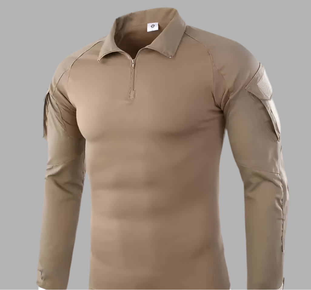 Herenshirt met hoge kraag en ritssluiting