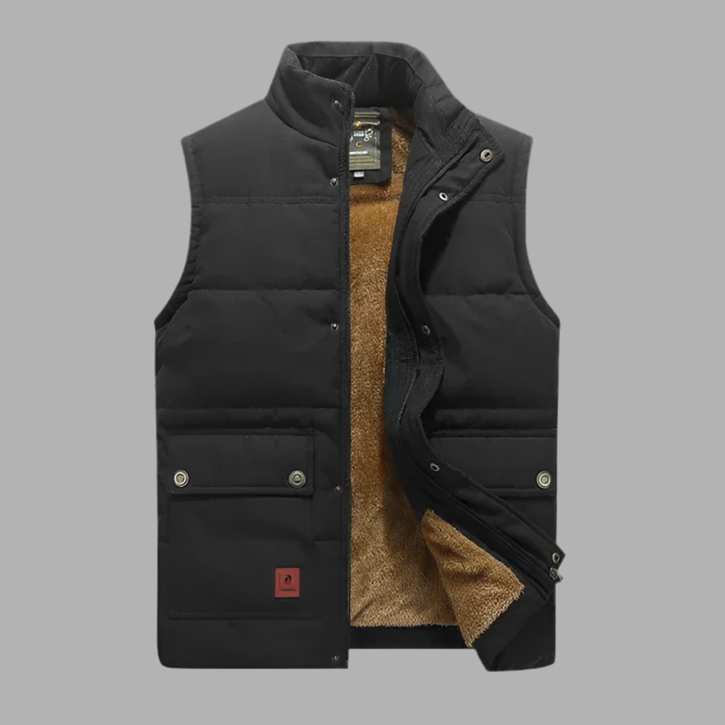 Bodywarmer met voering en meerdere zakken