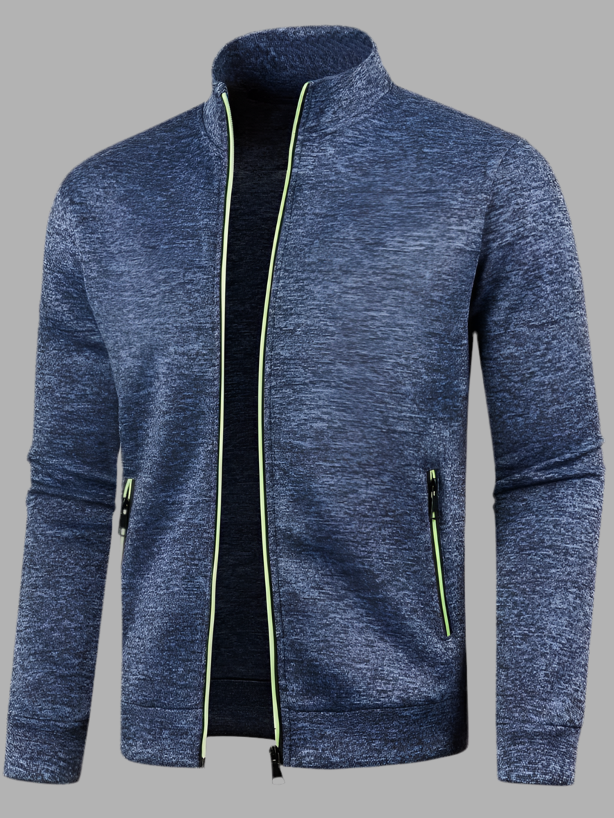 Gebreid vest met ritssluiting en hoge kraag