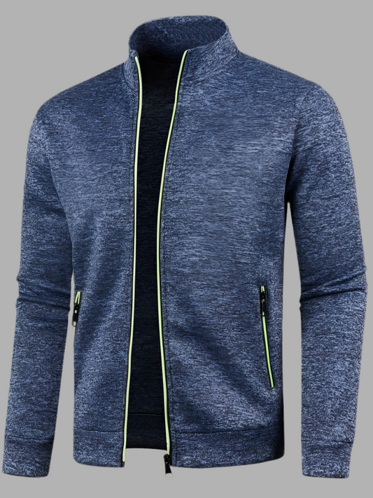 Gebreid vest met ritssluiting en hoge kraag