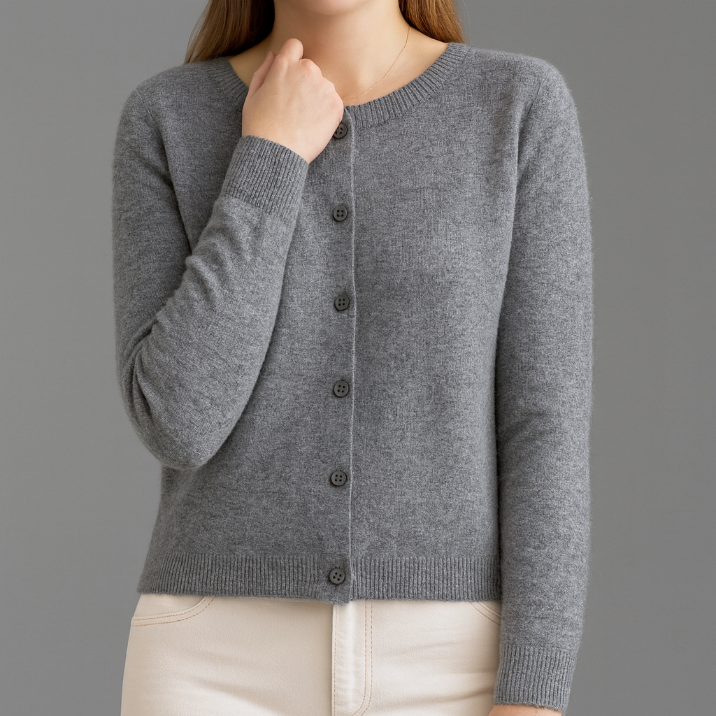 Gebreid vest met knoopsluiting en lange mouwen