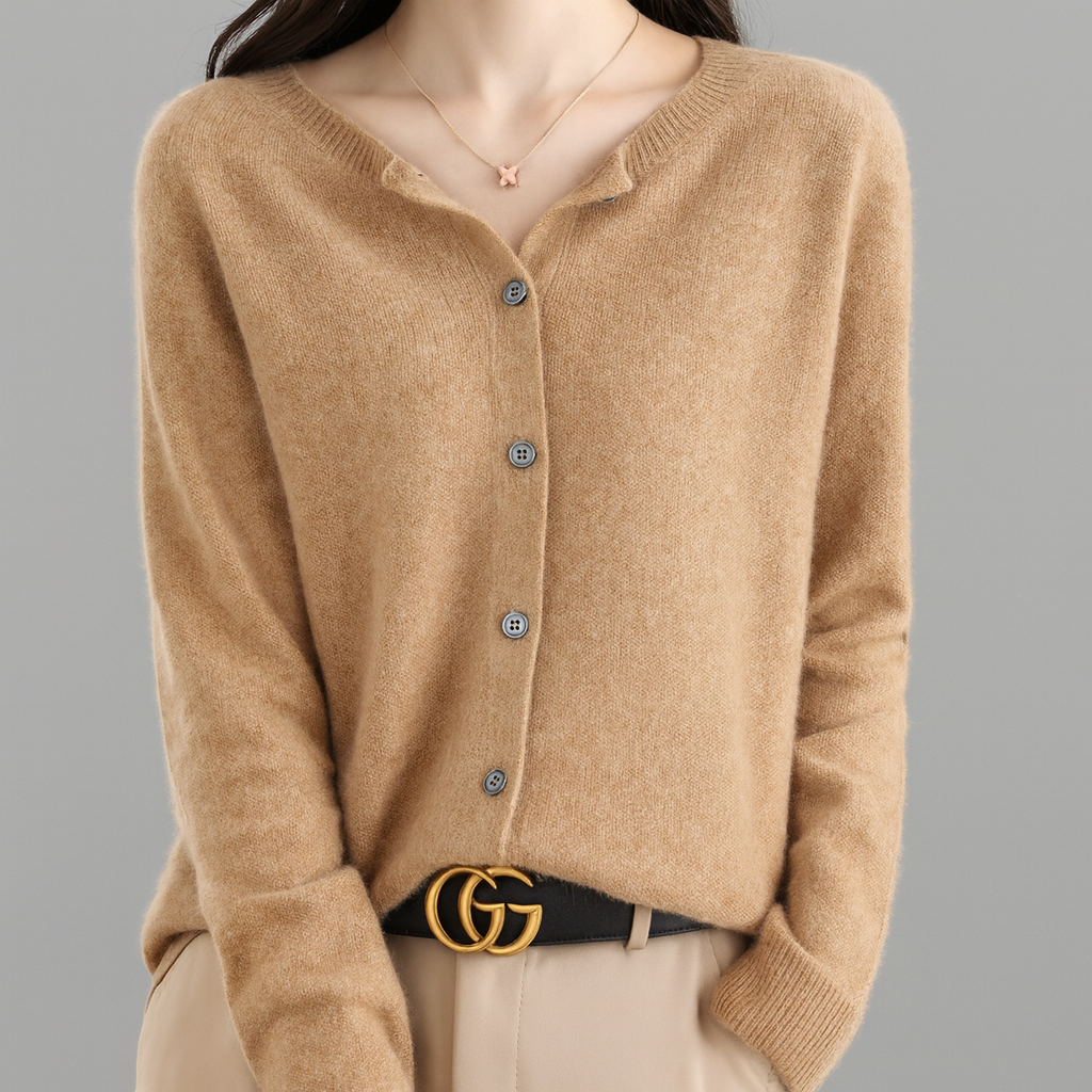 Gebreid vest met knoopsluiting en lange mouwen