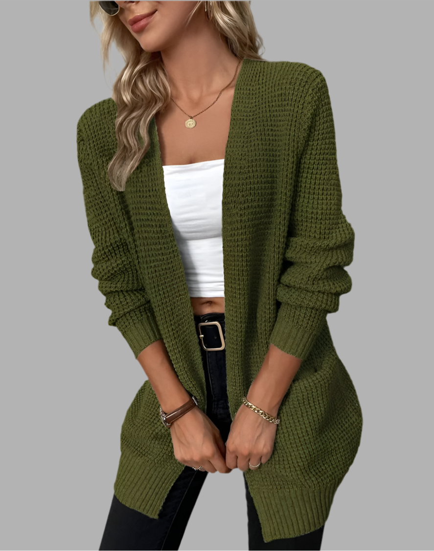 Dames cardigan met open voorkant en zakken