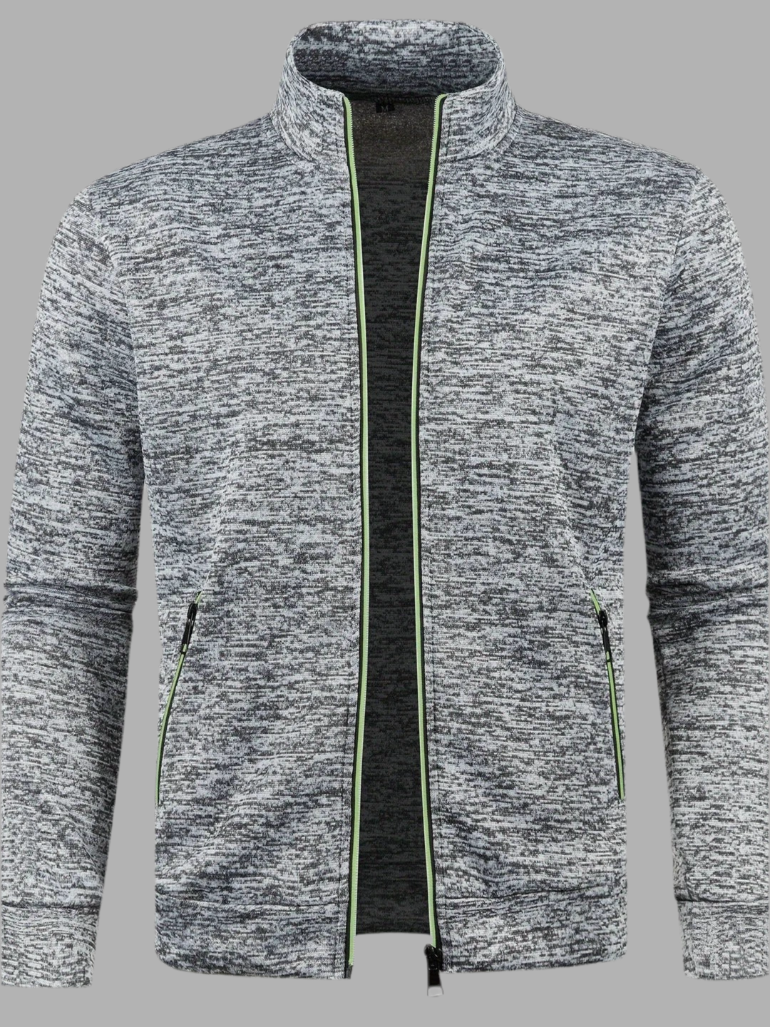 Gebreid vest met ritssluiting en hoge kraag