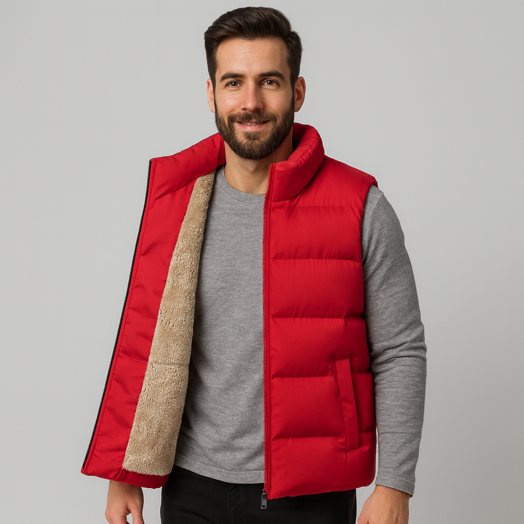 Herens bodywarmer met voering en ritssluiting