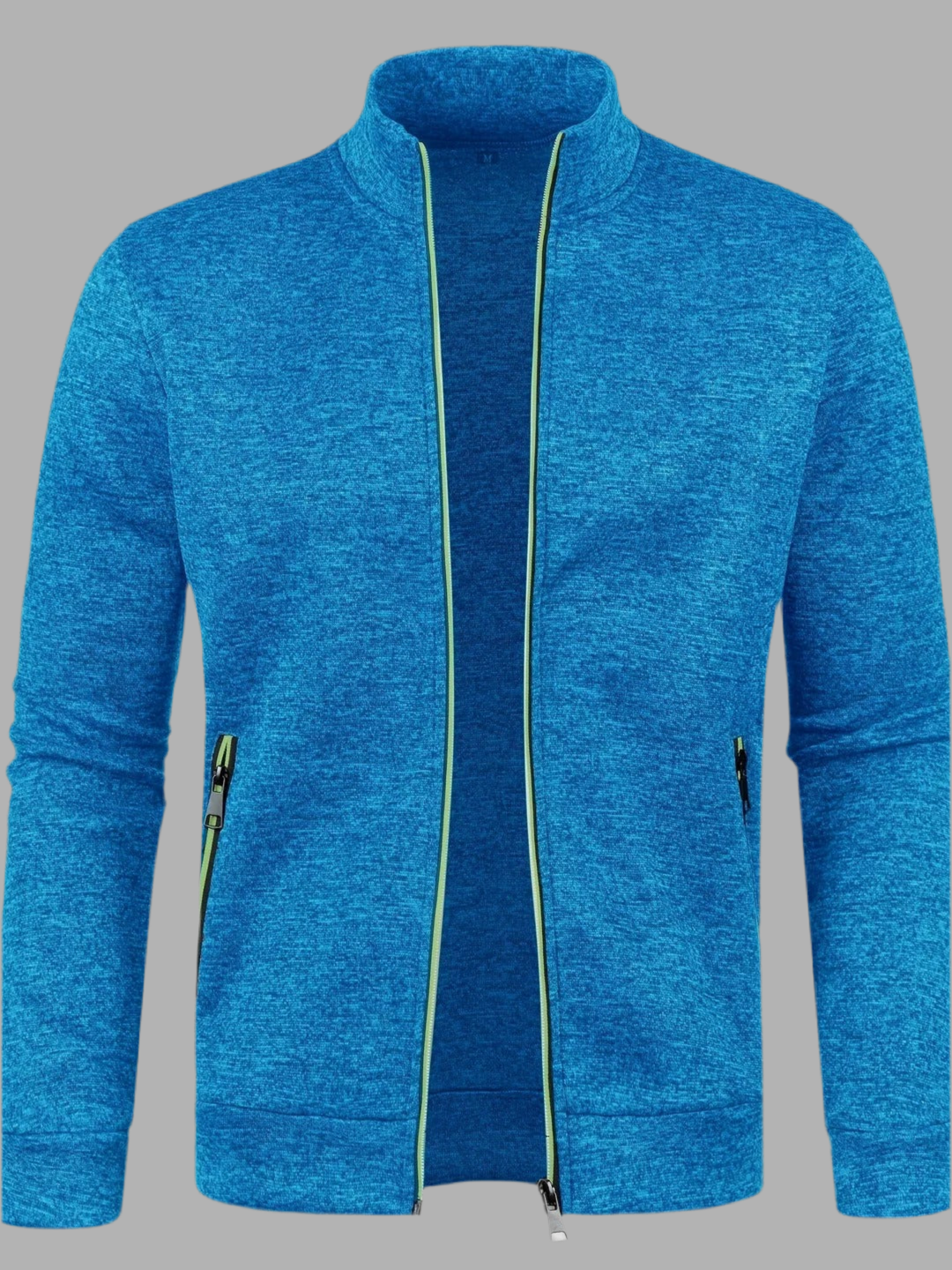 Gebreid vest met ritssluiting en hoge kraag