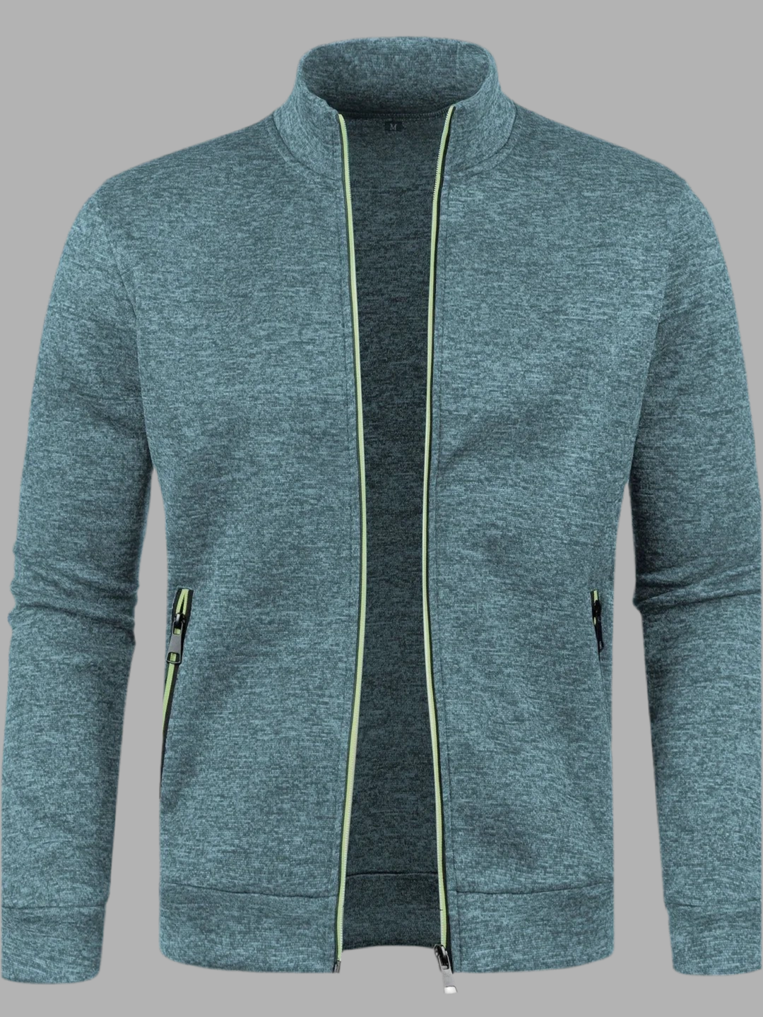 Gebreid vest met ritssluiting en hoge kraag
