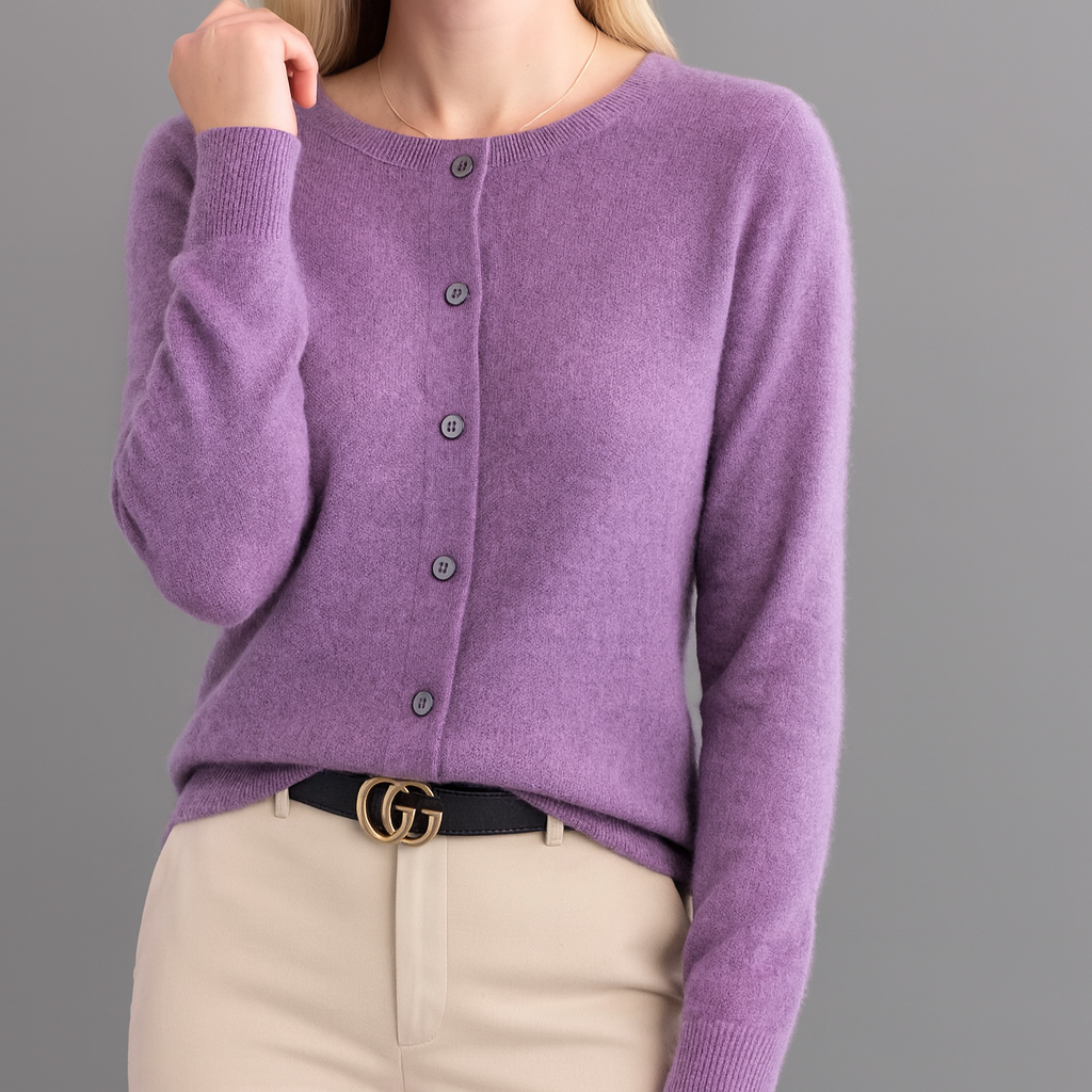 Gebreid vest met knoopsluiting en lange mouwen