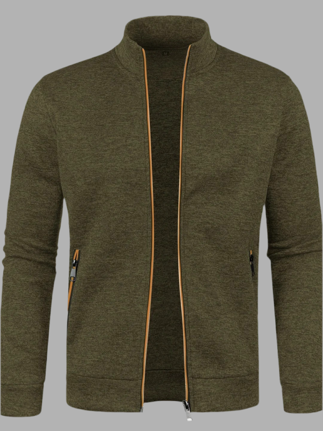 Gebreid vest met ritssluiting en hoge kraag