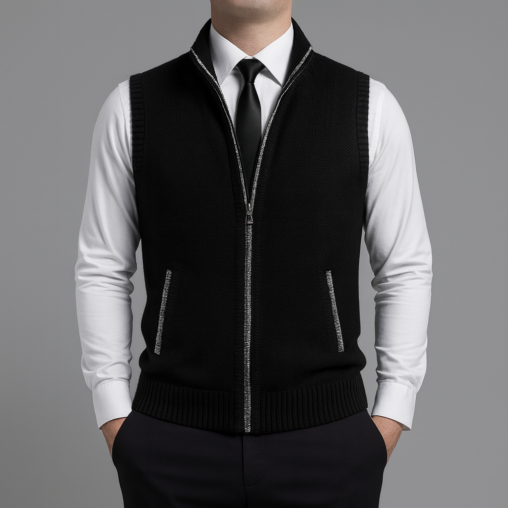Heren bodywarmer met ritssluiting en opstaande kraag