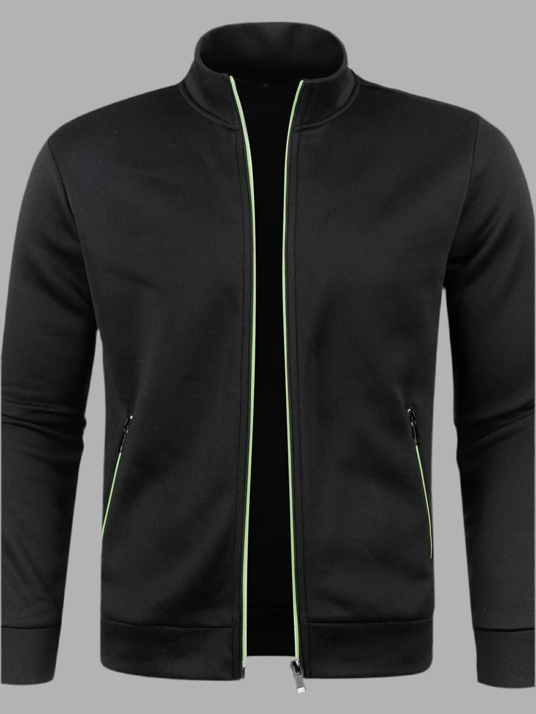 Gebreid vest met ritssluiting en hoge kraag