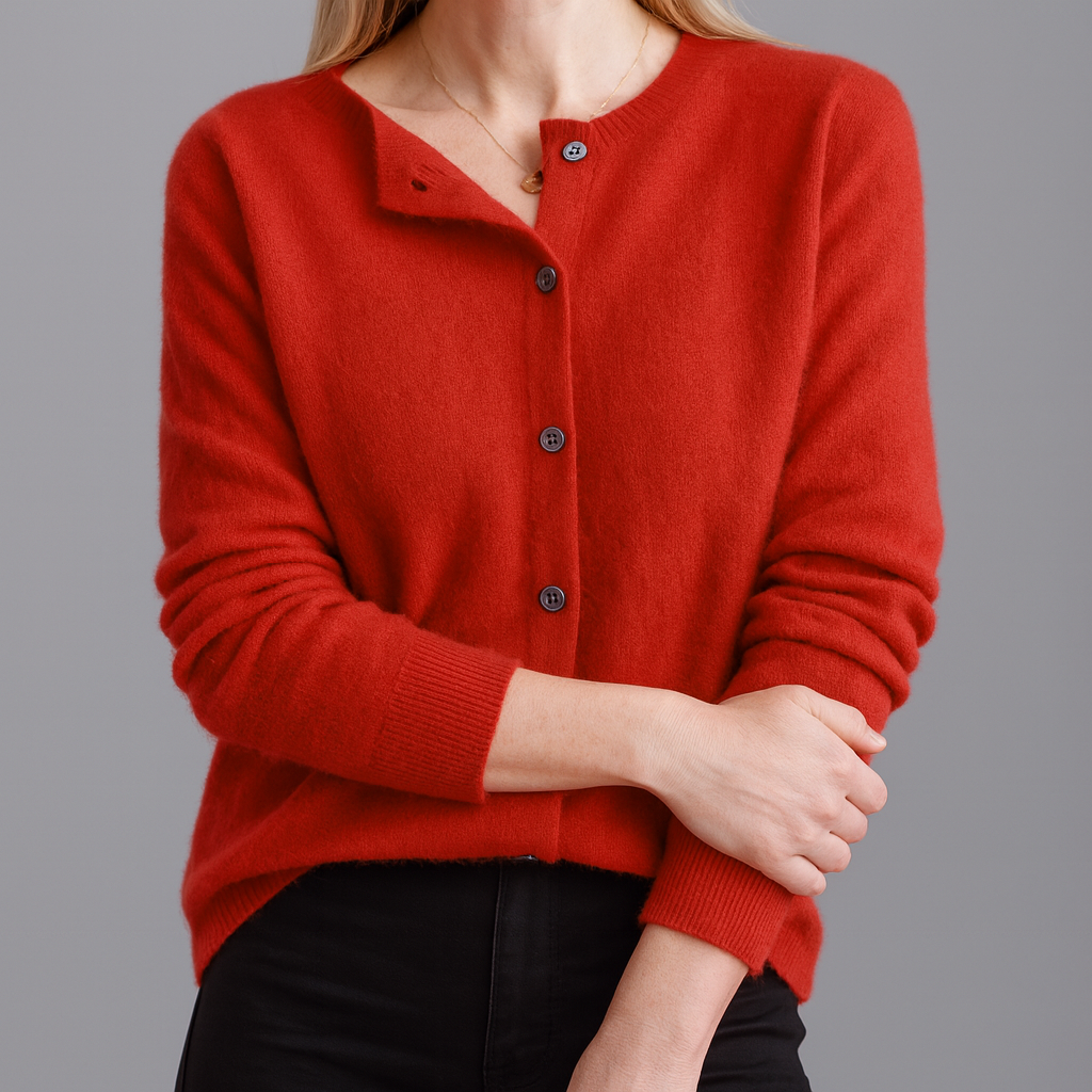 Gebreid vest met knoopsluiting en lange mouwen
