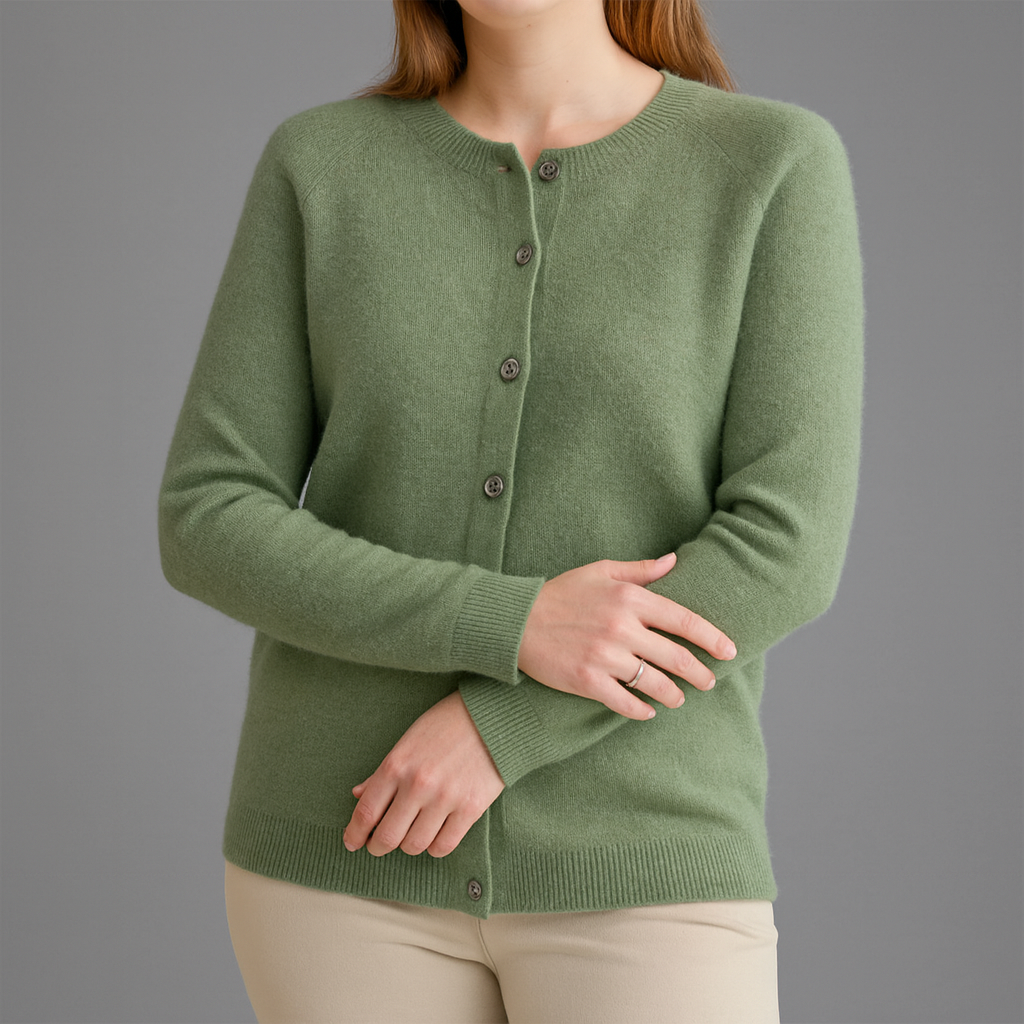Gebreid vest met knoopsluiting en lange mouwen