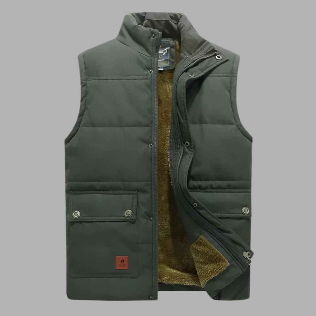 Bodywarmer met voering en meerdere zakken