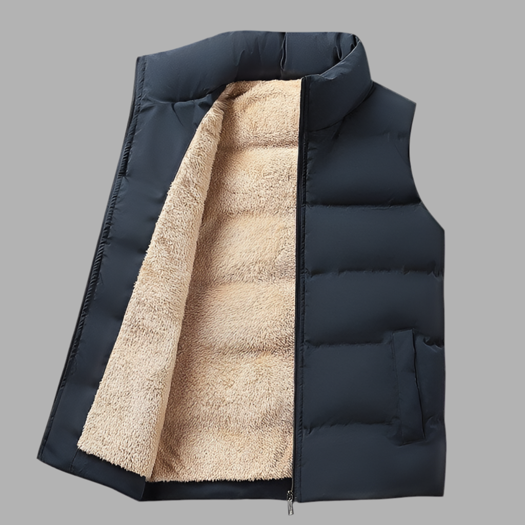 Herens bodywarmer met voering en ritssluiting