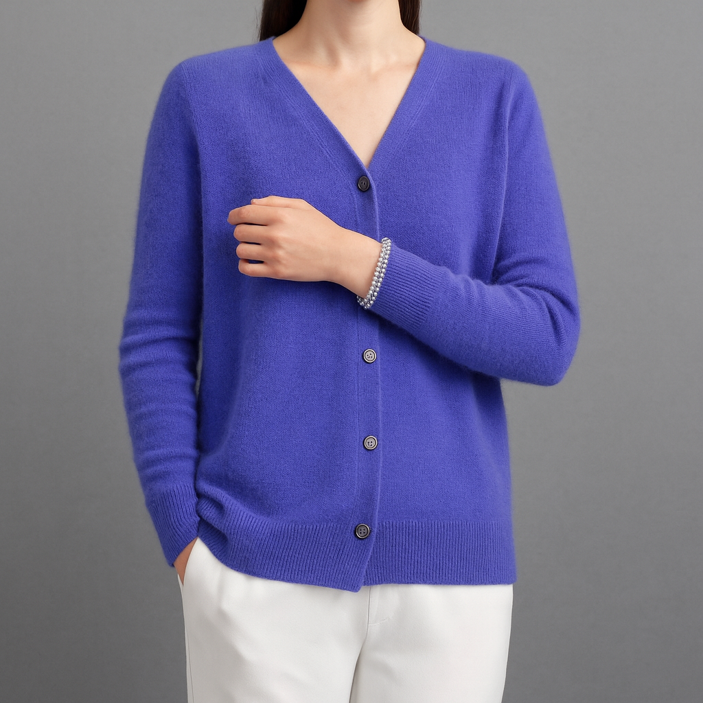 Gebreid vest met knoopsluiting en lange mouwen