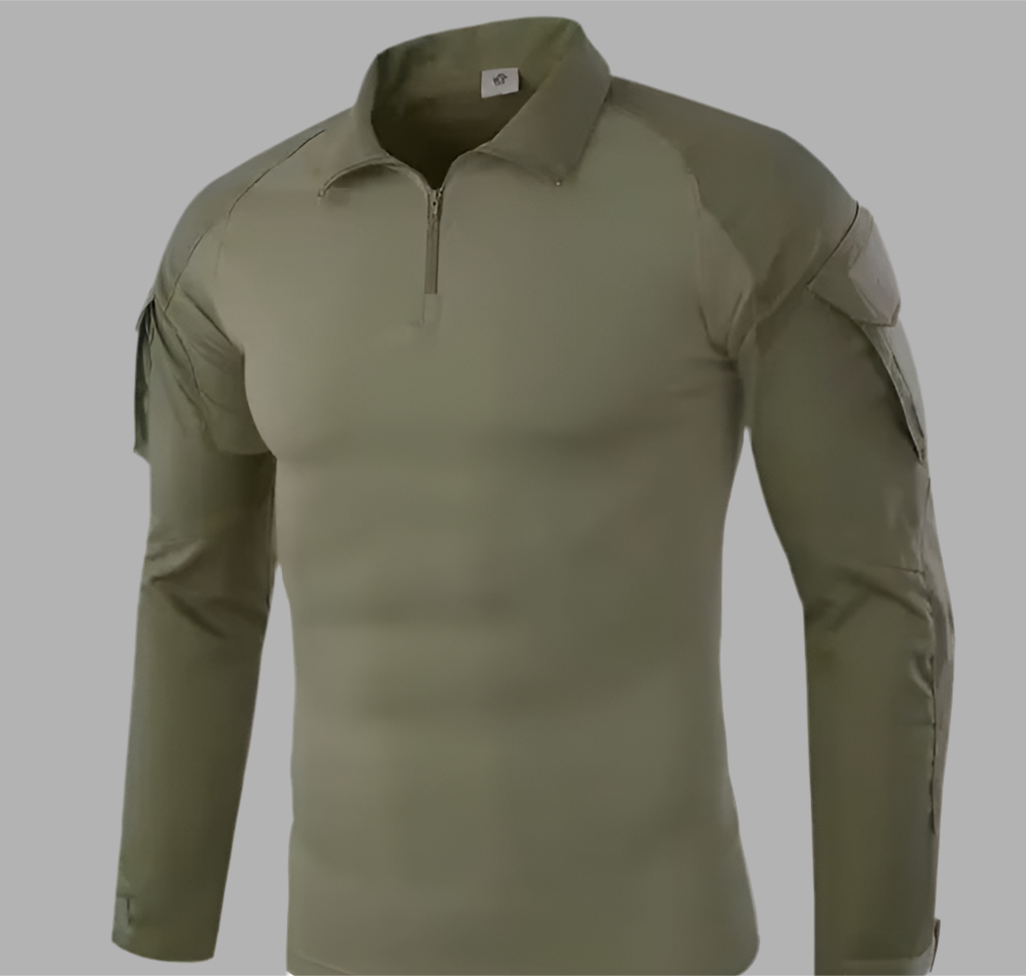 Herenshirt met hoge kraag en ritssluiting