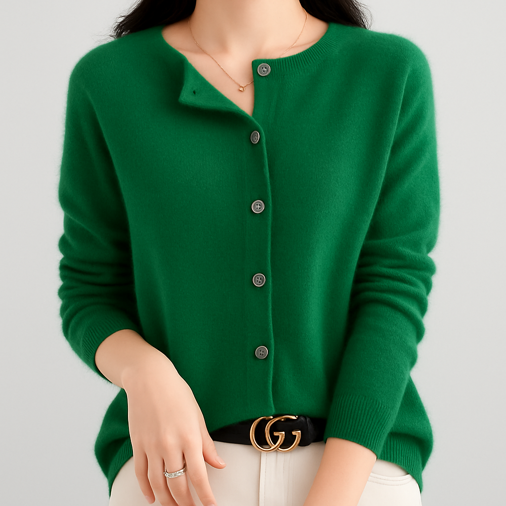 Gebreid vest met knoopsluiting en lange mouwen