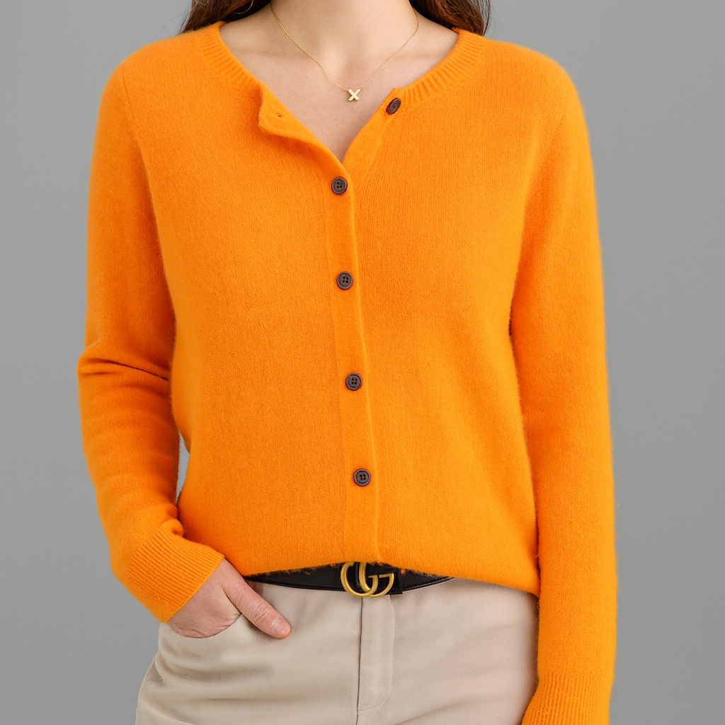 Gebreid vest met knoopsluiting en lange mouwen