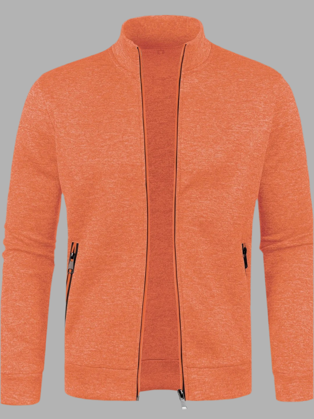 Gebreid vest met ritssluiting en hoge kraag