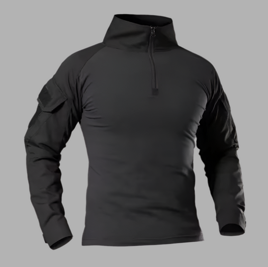 Herenshirt met hoge kraag en ritssluiting