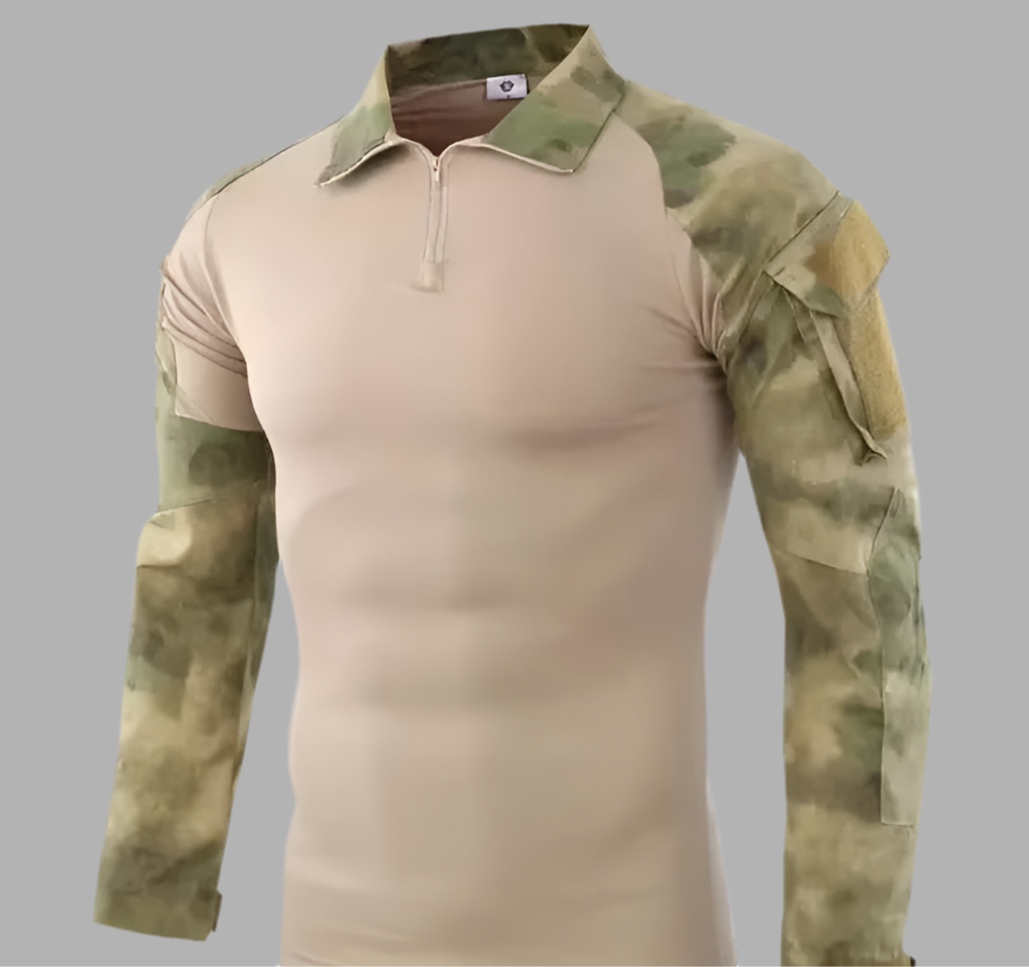 Herenshirt met hoge kraag en ritssluiting