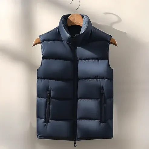 Gewatteerde bodywarmer met ritssluiting en zakken