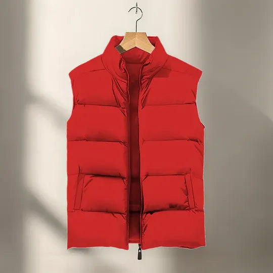 Gewatteerde bodywarmer met ritssluiting en zakken