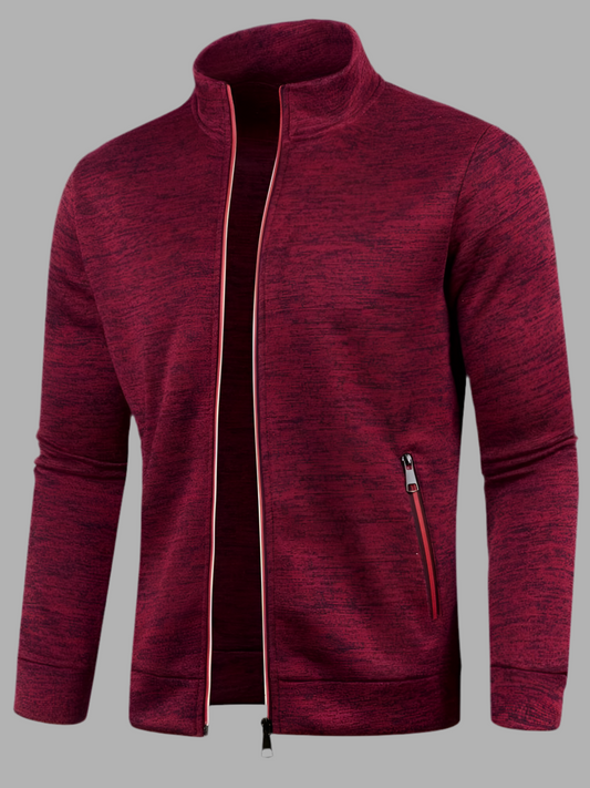 Gebreid vest met ritssluiting en hoge kraag