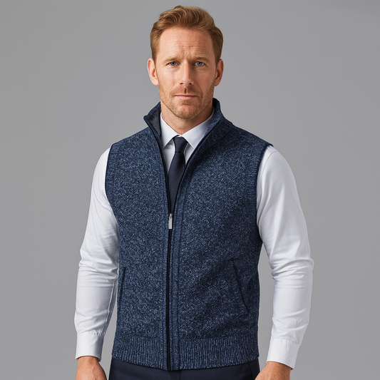 Heren bodywarmer met ritssluiting en opstaande kraag