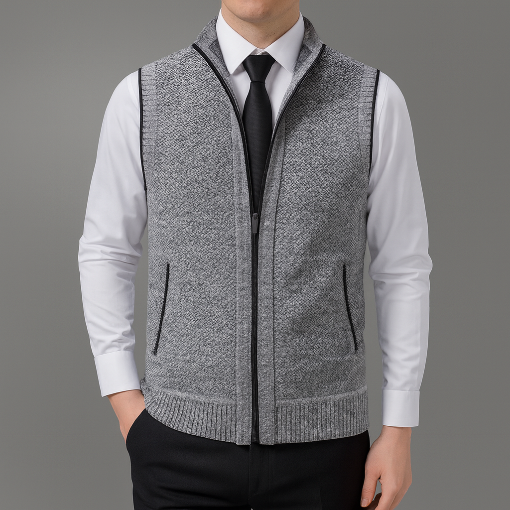 Heren bodywarmer met ritssluiting en opstaande kraag