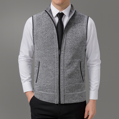 Heren bodywarmer met ritssluiting en opstaande kraag