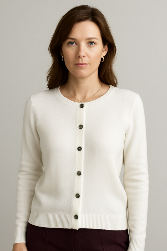 Gebreid vest met knoopsluiting en lange mouwen